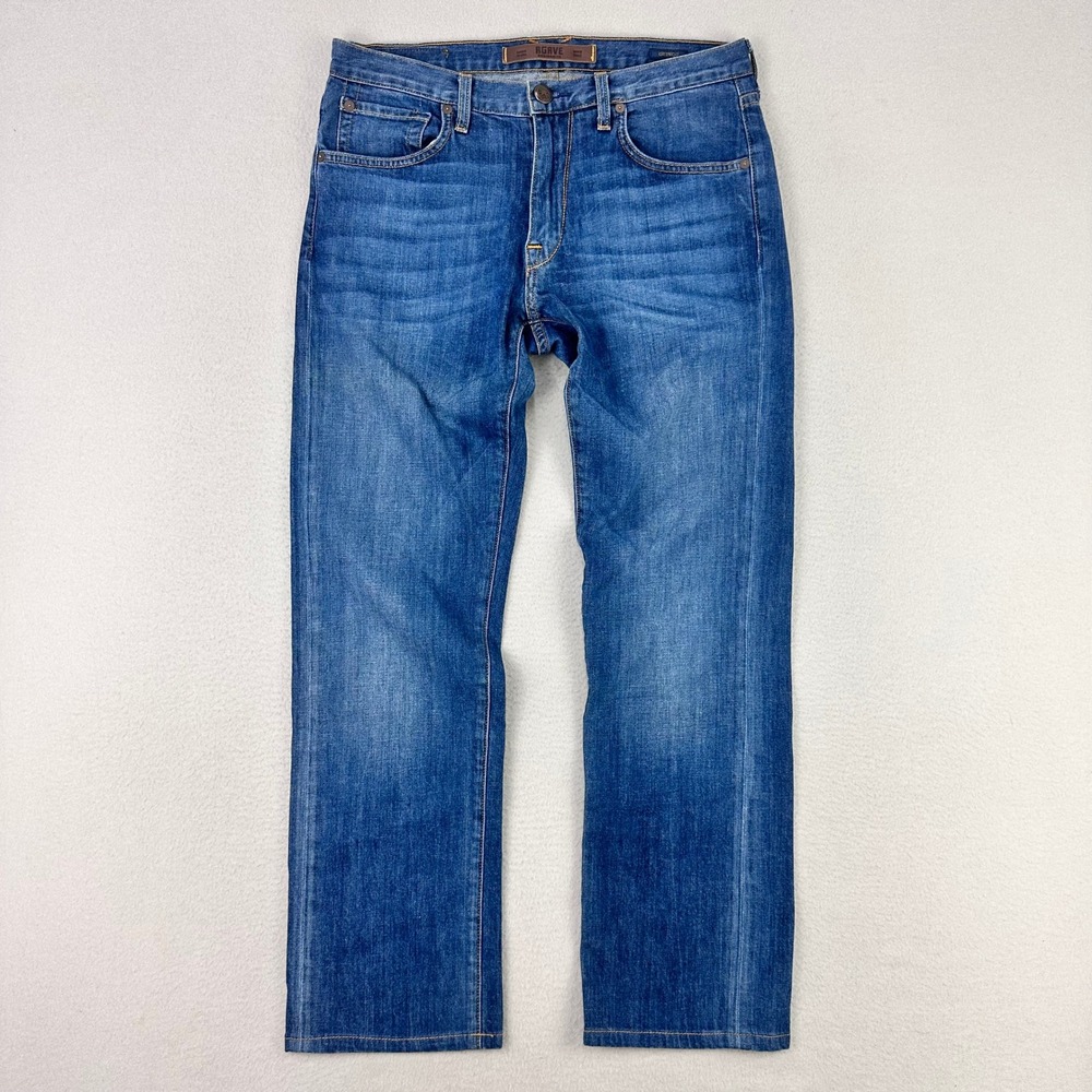 Agave Jeans‎ Gringo Mens 30x28 Blue Faded Flex Denim Whiskers Retro Made in USA